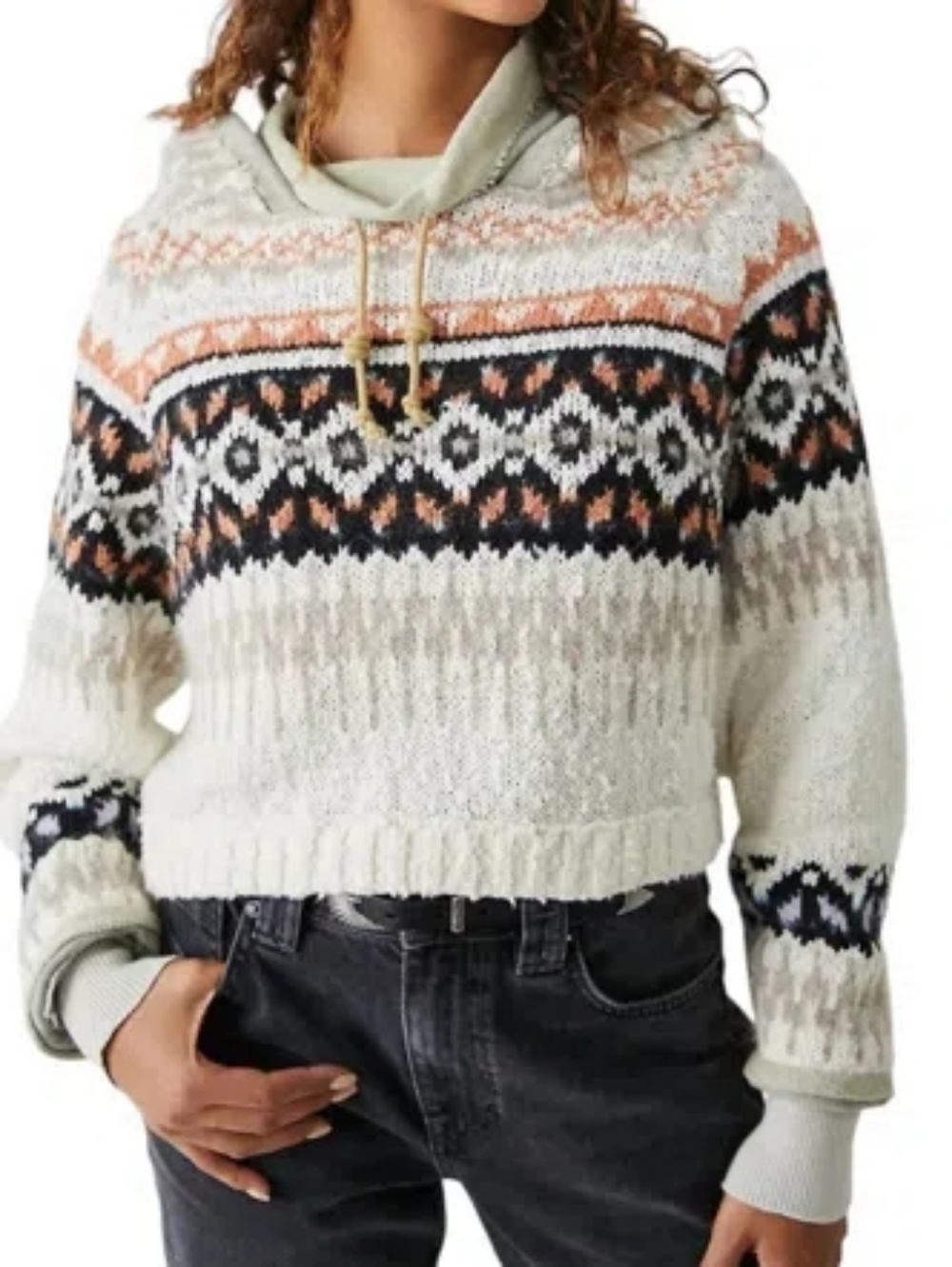 Free People Inverness Hoodie In‎ Oatmeal Spice Combo Women's